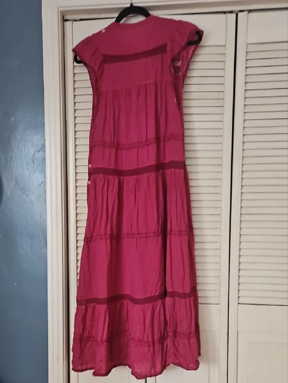 Free People Fuchsia Polka Dot Maxi Dress